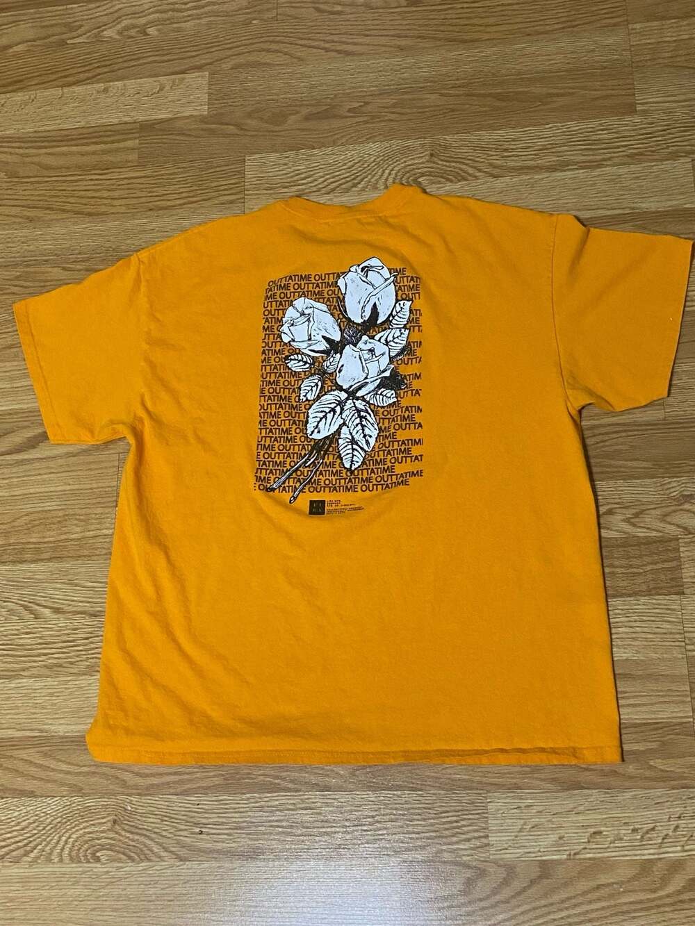 Lira Clothing - “Outtatime” Graphic T-Shirt Rose Print Orange XL